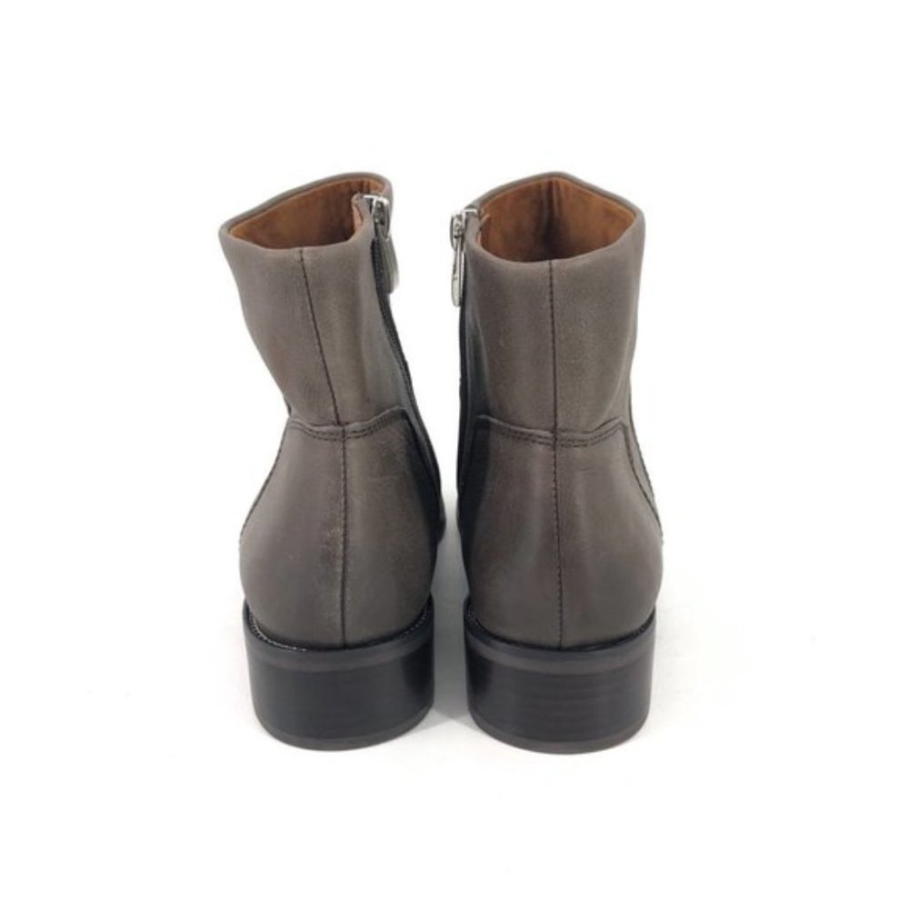 Franco Sarto Benny Burnished Leather Block Heel Ankle Booties Size 8.5 - Picture 6 of 8